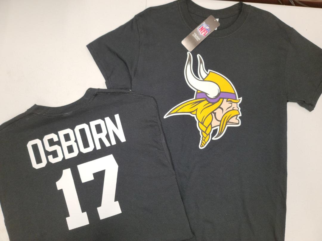 Mens NFL Team Apparel Minnesota Vikings KJ OSBORN Football Jersey Shirt BLACK