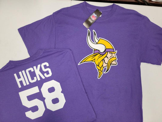Mens NFL Team Apparel Minnesota Vikings JORDAN HICKS Football Jersey Shirt PURPLE
