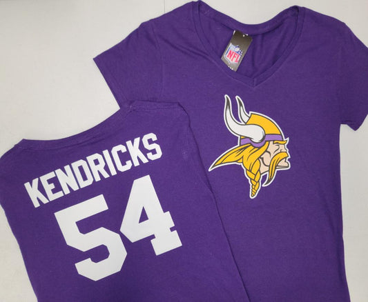 NFL Team Apparel Womens Minnesota Vikings ERIC KENDRICKS V-Neck Football Shirt PURPLE