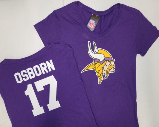NFL Team Apparel Womens Minnesota Vikings KJ OSBORN V-Neck Football Shirt PURPLE