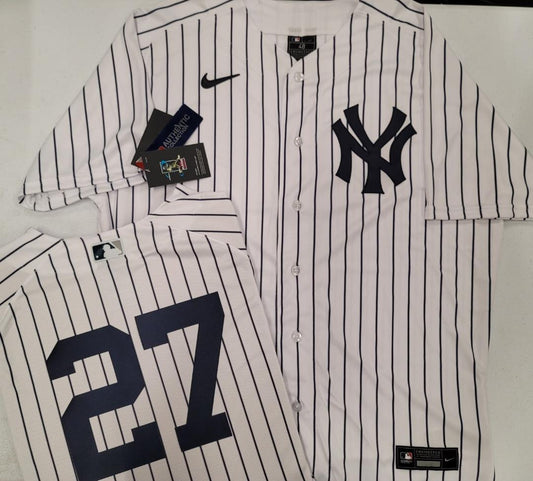 Nike New York Yankees GIANCARLO STANTON Sewn AUTHENTIC GAME Jersey White P/S 48