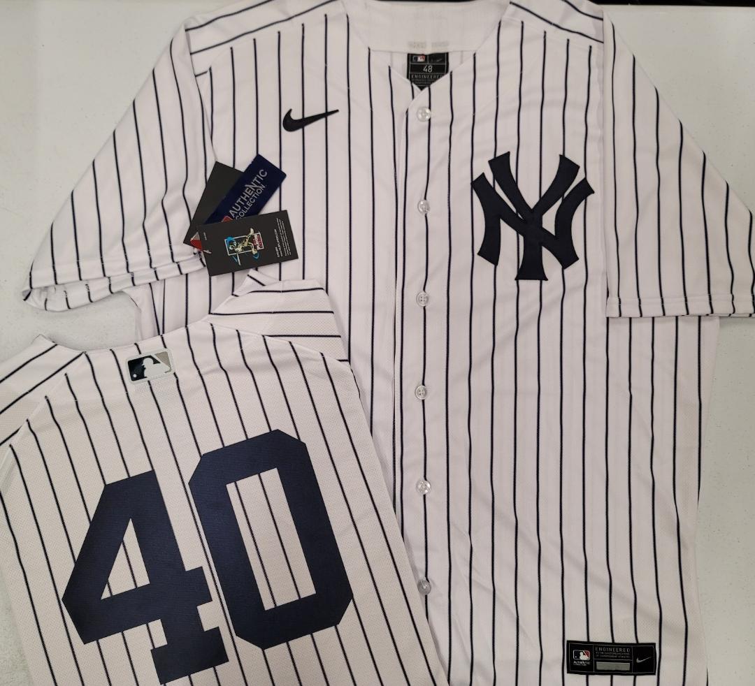Nike New York Yankees LUIS SEVERINO Sewn AUTHENTIC GAME Jersey White P/S 48