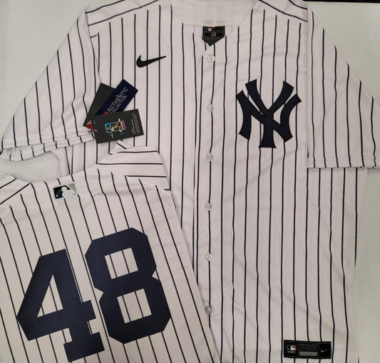 Nike New York Yankees ANTHONY RIZZO Sewn AUTHENTIC GAME Jersey White P/S 48
