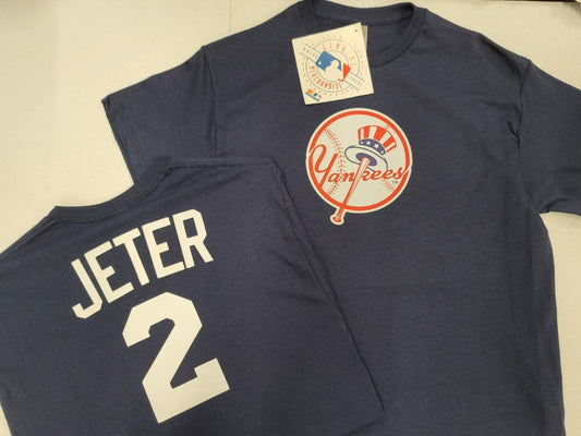 Mens MLB Team Apparel New York Yankees DEREK JETER Baseball Shirt NAVY