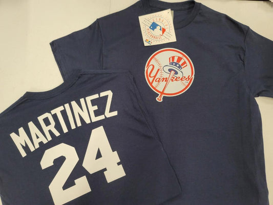 Mens MLB Team Apparel New York Yankees TINO MARTINEZ Baseball Shirt NAVY