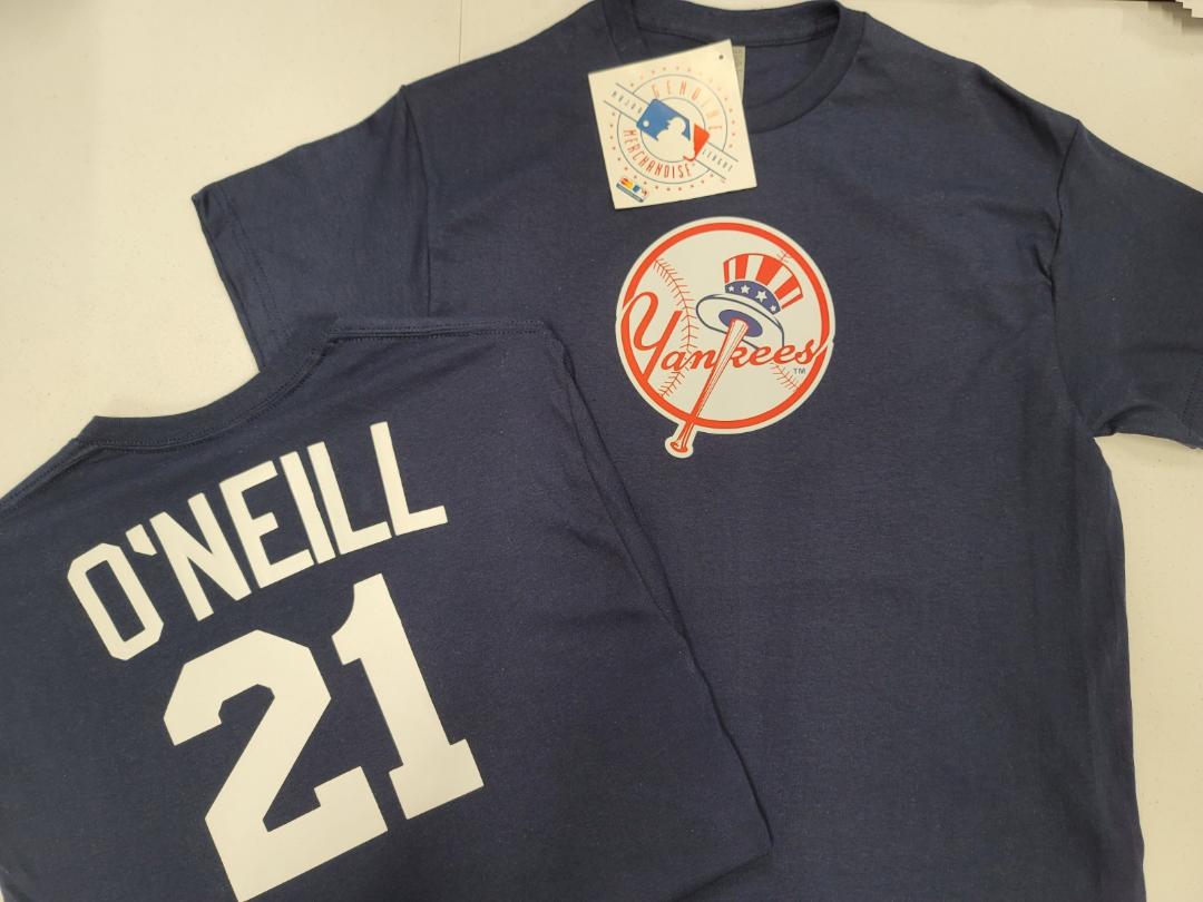 Mens MLB Team Apparel New York Yankees PAUL O'NEILL Baseball Shirt NAVY