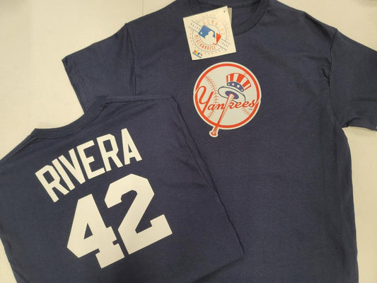 Mens MLB Team Apparel New York Yankees MARIANO RIVERA Baseball Shirt NAVY