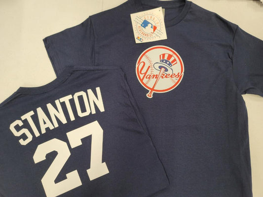Mens MLB Team Apparel New York Yankees GIANCARLO STANTON Baseball Shirt NAVY
