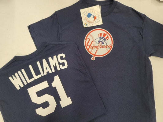 Mens MLB Team Apparel New York Yankees BERNIE WILLIAMS Baseball Shirt NAVY